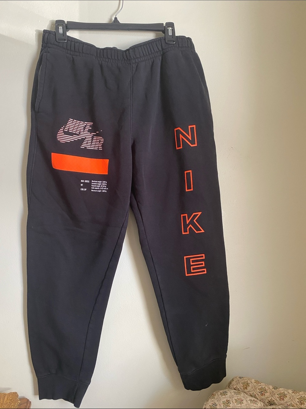 Nike Air Max Just Do It Joggers in Black & Orange Retro. Rare/Discontinued